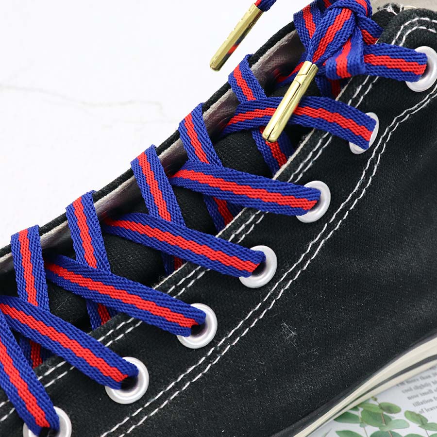 Coolstring 8mm Green Red Ribbon Shoelaces Polyester Flat Laces Single Layer Shoestrings Plastic Tips Metal Aglets for GUCCI Screener Adidas Originals