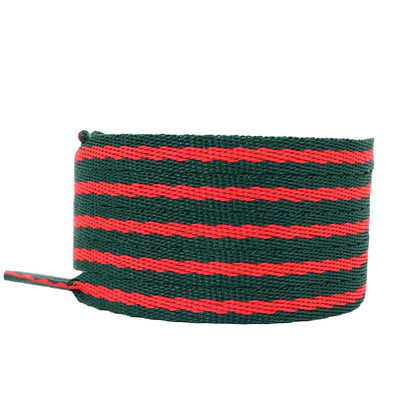 Coolstring 8mm Green Red Ribbon Shoelaces Polyester Flat Laces Single Layer Shoestrings Plastic Tips Metal Aglets for GUCCI Screener Adidas Originals