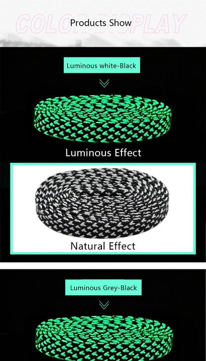 7MM Pro Bright Luminous Lace Flat Shape Neon Shoelace Nice Glow In Dark For Trendy Youth Street