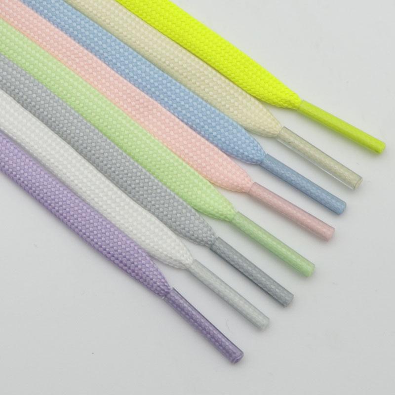 New Arrival Night Shoelace Flat Shoe Laces Luminous Glow In The Dark Athletic ShoeLace 7mm Colorful