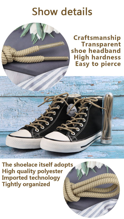 Shoe Accessory 4.5MM Khaki Strong Polyester Ropes For Hiking Boots Unisex Women Sneaker 2021