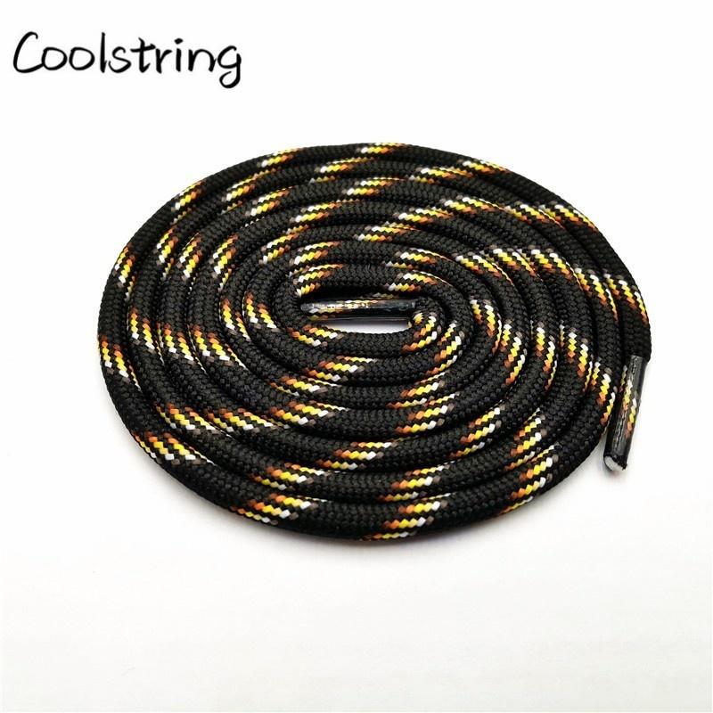6mm Thick Round Rope Shoelaces Boots Outdoor Sport Casual Round Shoe Lace Colorful Black Drawstring