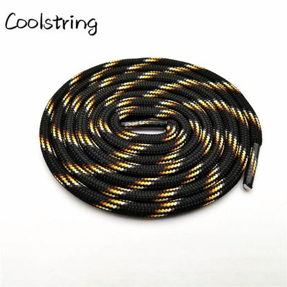 6mm Thick Round Rope Shoelaces Boots Outdoor Sport Casual Round Shoe Lace Colorful Black Drawstring