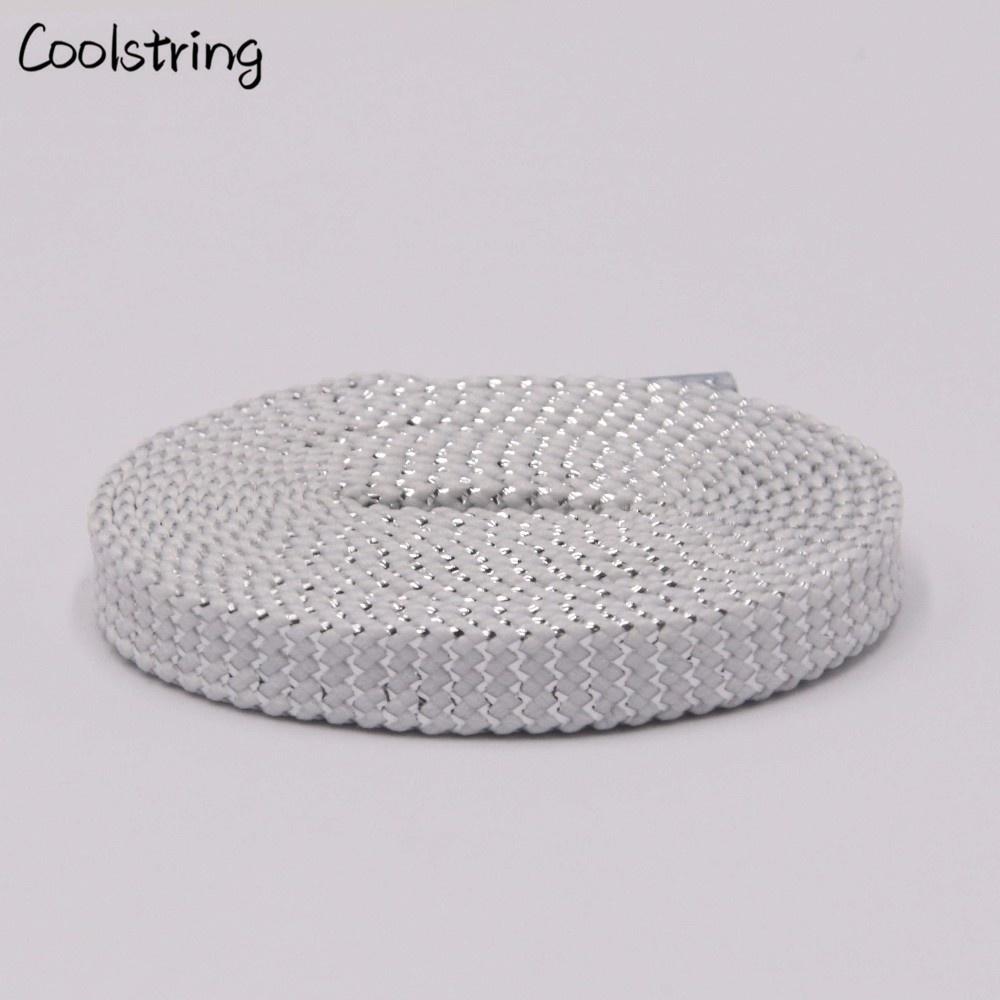 Cool 0.7cm Two Colors Mixed Shiny Gold And Silver Thread Sport Sneakers Flat Shoelaces Bootlaces