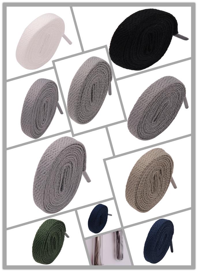 Weiou Wholesale Shoe Accessories Support Custom Length And Color Cheap 8mm Width Flat Cotton Fabric Mesh Shoelaces