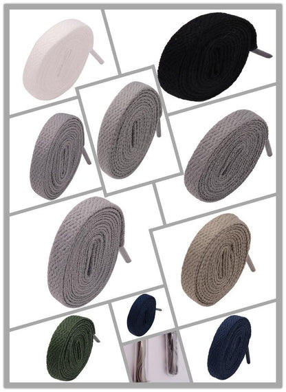 Weiou Wholesale Shoe Accessories Support Custom Length And Color Cheap 8mm Width Flat Cotton Fabric Mesh Shoelaces