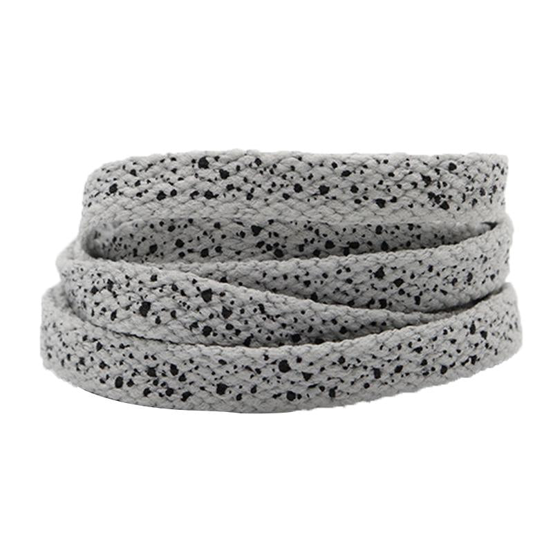 8MM Spray Point High Quality Shoelaces Easy Boots Canvas Ropes Adult&Kid Sneaker 2021 Unisex Black