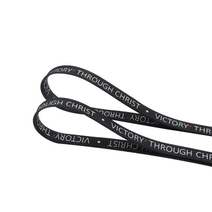8MM Top Shoelaces "VOCTORY THROUGH CHRIST" Letter Printing Decorative Shoe Accessories Polyester