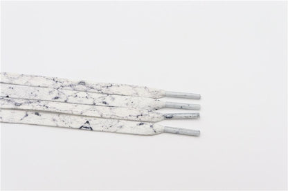 8MM White Black Glacier Frozen Stone Textur Shoelaces Unisex For Zapatillas Mujer Flat Perfect Shoe