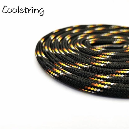 6mm Thick Round Rope Shoelaces Boots Outdoor Sport Casual Round Shoe Lace Colorful Black Drawstring