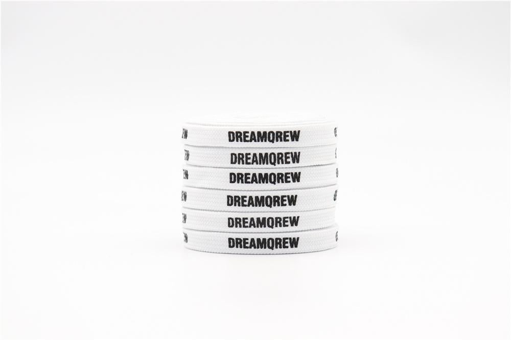 8MM Double Layer Stronger Polyester Shoelaces "DREAMQREW" Letter Printing Unisex For Canvas Boots