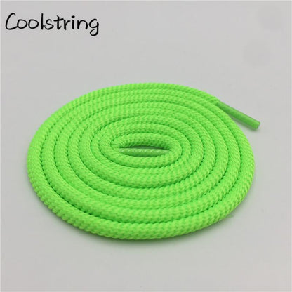 Bright Color 5mm Spiral Round Polyester Shoelaces novelty Sports Bootlaces For Mountaineering