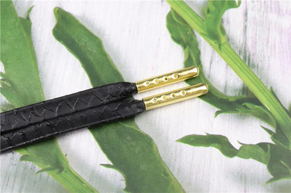 7MM Top Shoe Accessories Black Solid Color Flat Shoelaces Business Boots Canvas Shoes For Office
