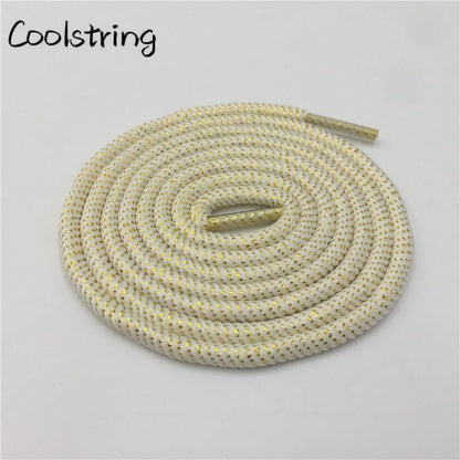 Round Spiral Pattern Shoelaces Glitter Sparkle Shoestrings Unique Flashing Dress Shoe Laces Metallic