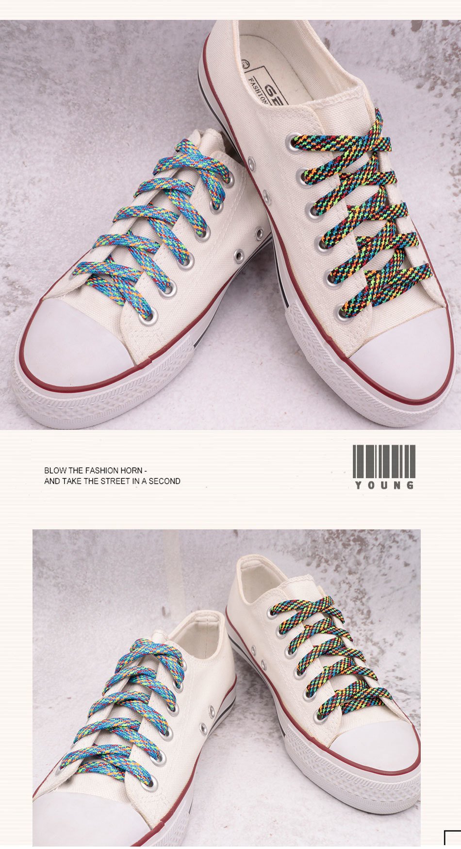 7MM Metallic Yarn Colorful Laces Black Blue Yellow Polyester Shoelaces Sneaker Boot Canvas Trendy