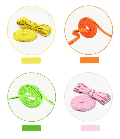 7mm Letter Printing Shoelaces Green Pink Yellow Red Colours for Kid Adult Unisex Canvas Shoe String