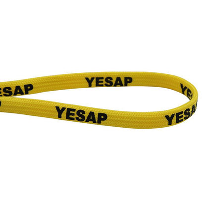 7MM Superior Shoe Accessory Silk Screen Yellow Black Letter Printing Unisex Canvas Shoelaces