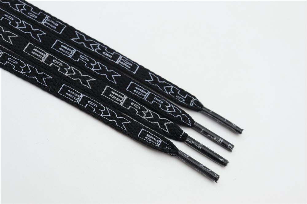 7MM Black-White Blue-Sapphire "ERX" Letter Printing Shoelaces Women Sneaker 2021 Canvas Ropes Flat
