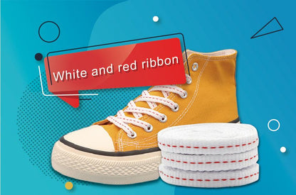 8MM Shoe Accessories Flat Laces Red Line Segment White Shoelaces Simplicity Fashion Hat Lacets