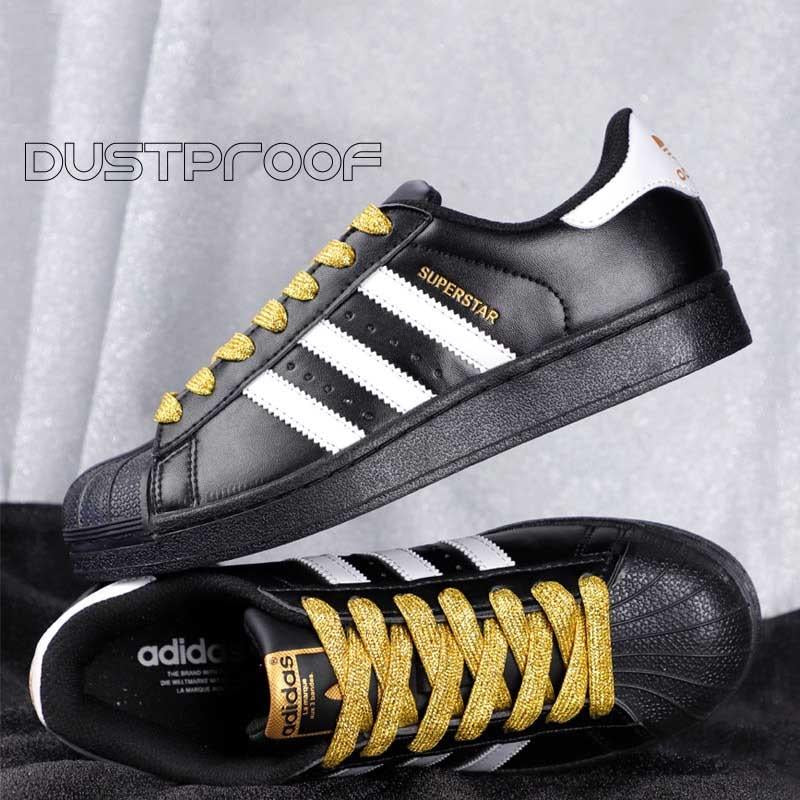 Flat Type Top Metallic Polyester Shoelaces Men Women's Shoe Sneaker 2021 Golden Black Sliver Top