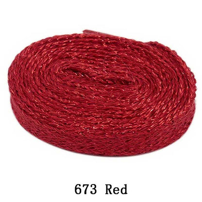 Flat Type Top Metallic Polyester Shoelaces Men Women's Shoe Sneaker 2021 Golden Black Sliver Top