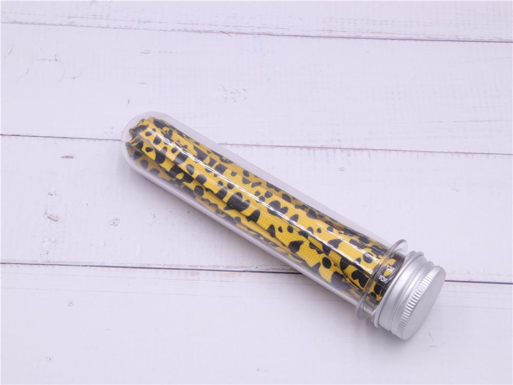 Fashion Trend 7mm Polyester Digital Printed Leopard Flat Sports Laces Thermal Transfer Shoelaces