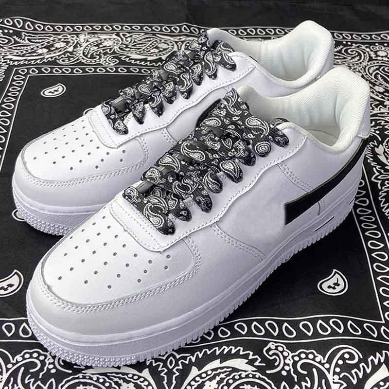 Jumpman Mid Cashew Flowers Shoelace 5 Colors Women Men Hand-painted AF1 Dunks Basketball Shoes