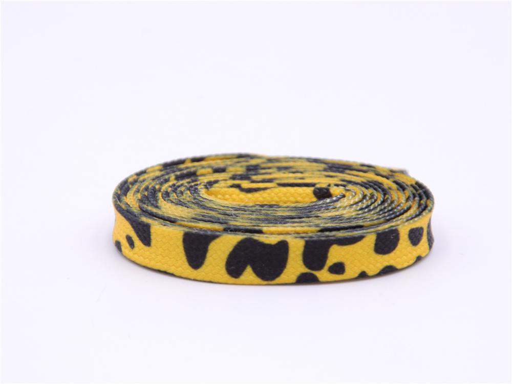Fashion Trend 7mm Polyester Digital Printed Leopard Flat Sports Laces Thermal Transfer Shoelaces