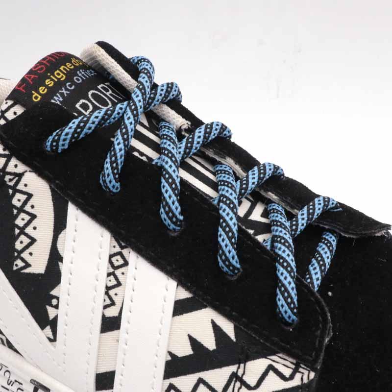 5MM Round Cords Spiral Plaid Polyester Shoelaces For Adult&Kid Men Women Sneaker 2021 Outdoor Sports