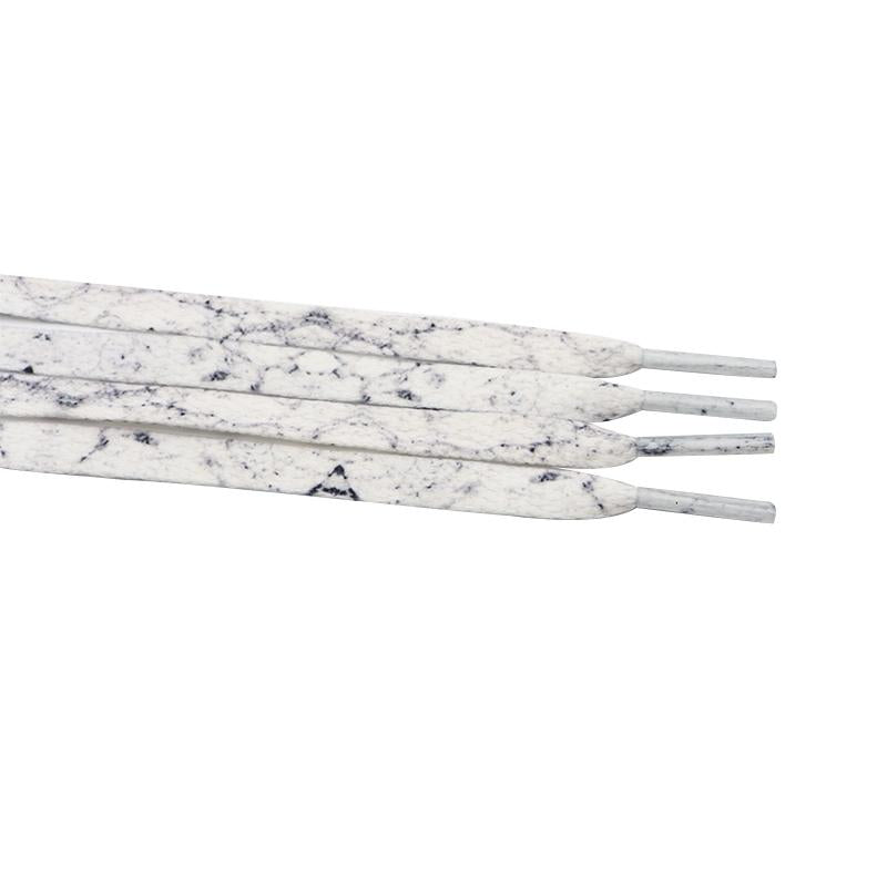 8MM White Black Glacier Frozen Stone Textur Shoelaces Unisex For Zapatillas Mujer Flat Perfect Shoe