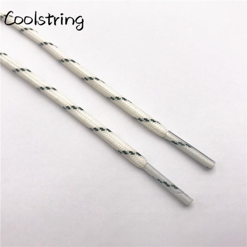 Round Striped Rope Laces Beige White Bootlaces Polyester Shoelace Shoestring For Roller Skates
