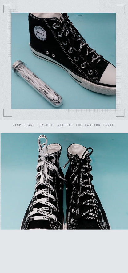 7MM boostVIBES Silk Screen Letter Printing 2021 Trendy Casual Shoelace Luxury Material Consist
