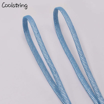 Cool 0.7cm Two Colors Mixed Shiny Gold And Silver Thread Sport Sneakers Flat Shoelaces Bootlaces