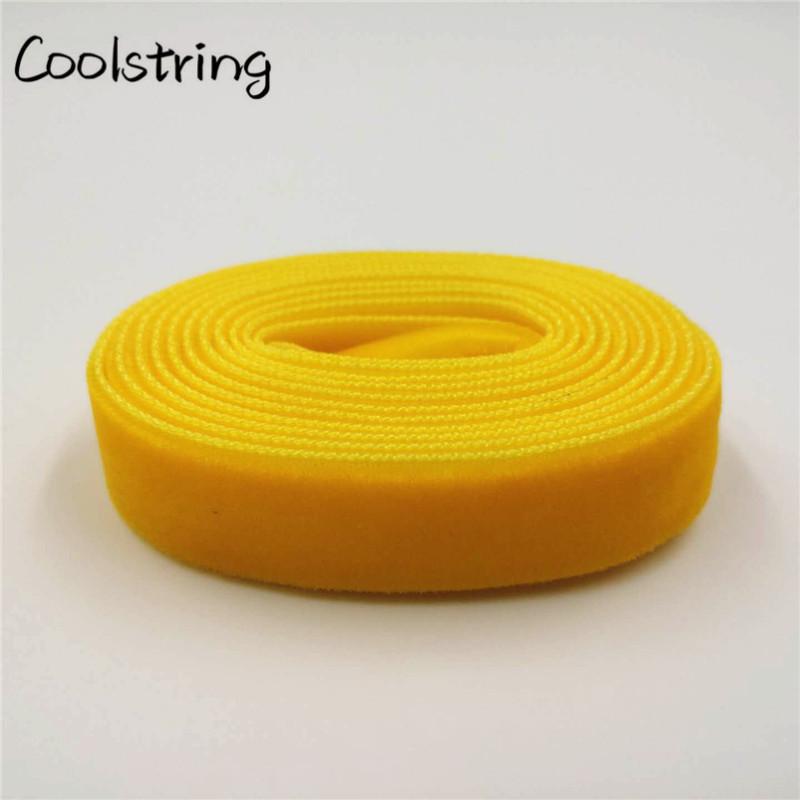 60-180cm Length 1.27 Cm Width Velvet Surface Shoelaces Women Men Black White Colorful Sports Casual