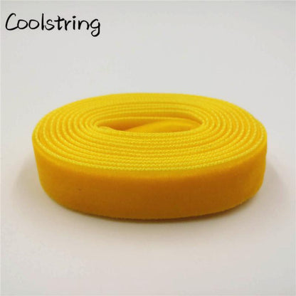 60-180cm Length 1.27 Cm Width Velvet Surface Shoelaces Women Men Black White Colorful Sports Casual