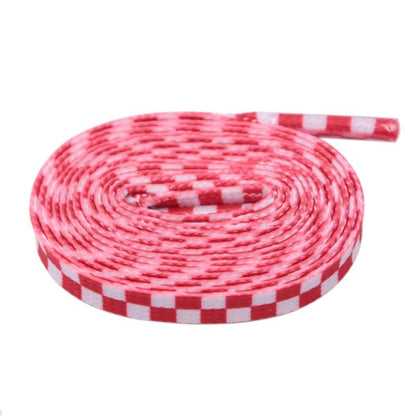 8MM Checkered Pattern Top Quality Heat Transfer Printing Lacet Decoration Of Finny Sneakers Women