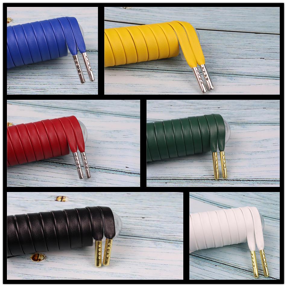 7MM Shoe Accessories Exquisite Quality PU Leather Shoelaces For Custom Cords Bulk Lace Order Drop