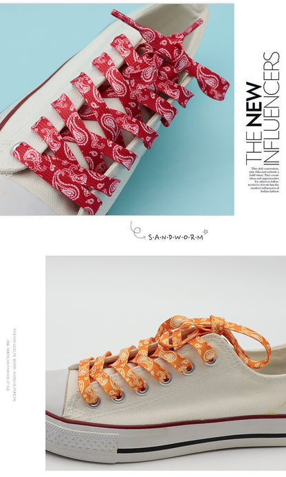 Jumpman Mid Cashew Flowers Shoelace 5 Colors Women Men Hand-painted AF1 Dunks Basketball Shoes