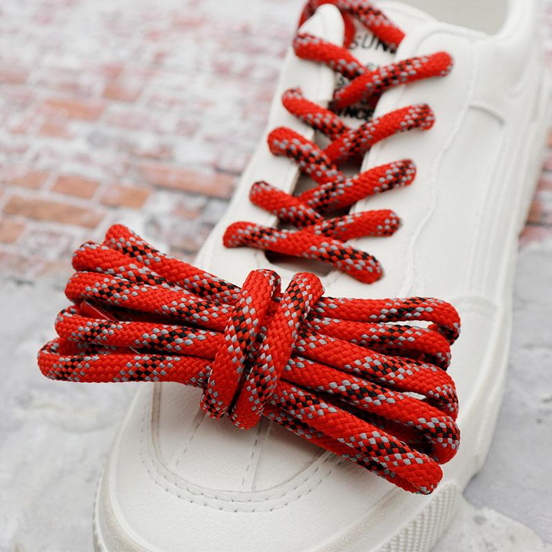 6mm Fat Tri-color Six-twill Round Shoelace Drawstring Waist Sweater Hat Rope Bootlaces Camping