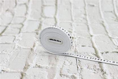 7MM Shoe Accessory Silk Screen Printing Belt Flat Canvas Strings Boots White Black 350 700 ShoeLaces