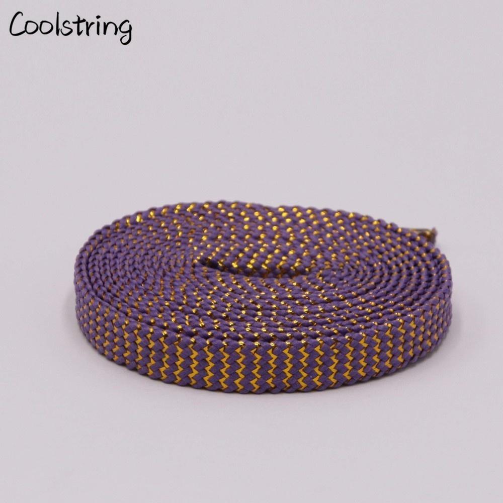 Cool 0.7cm Two Colors Mixed Shiny Gold And Silver Thread Sport Sneakers Flat Shoelaces Bootlaces