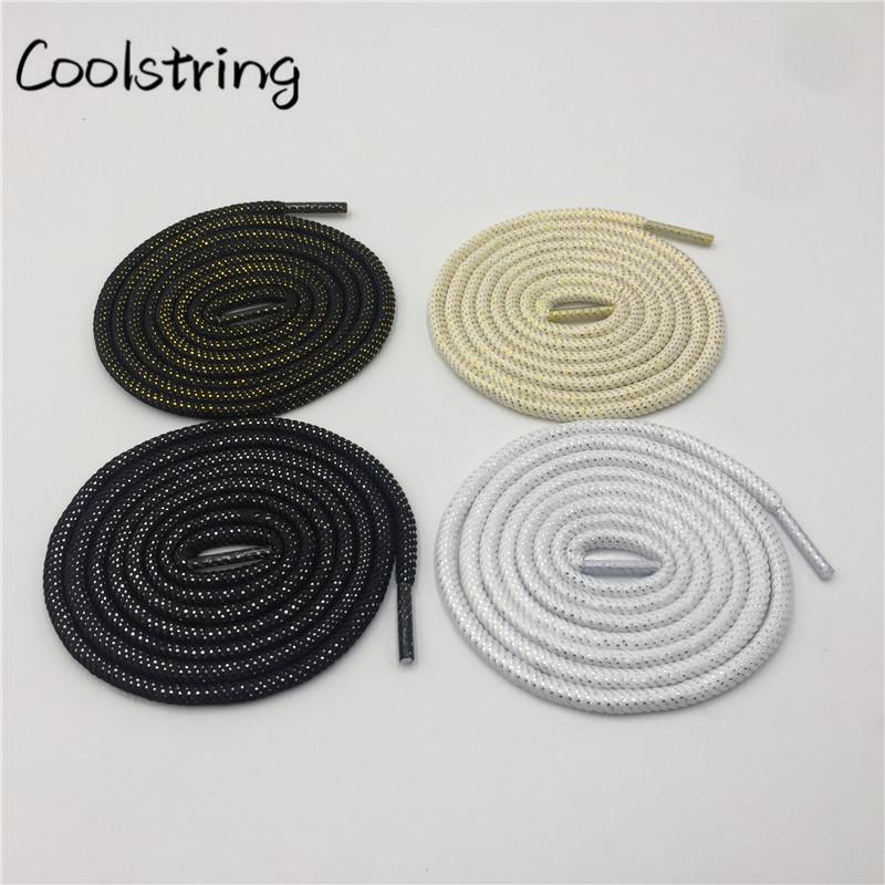 Round Spiral Pattern Shoelaces Glitter Sparkle Shoestrings Unique Flashing Dress Shoe Laces Metallic