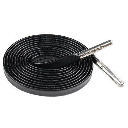 7MM Strong Surface PU Leather Top Quality Shoelaces Whole Production For Custom Bulk Order Drop