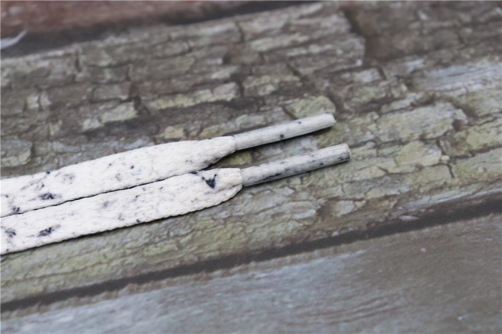 8MM White Black Glacier Frozen Stone Textur Shoelaces Unisex For Zapatillas Mujer Flat Perfect Shoe