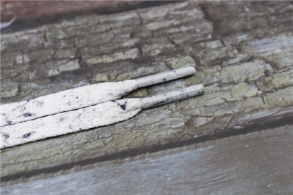 8MM White Black Glacier Frozen Stone Textur Shoelaces Unisex For Zapatillas Mujer Flat Perfect Shoe