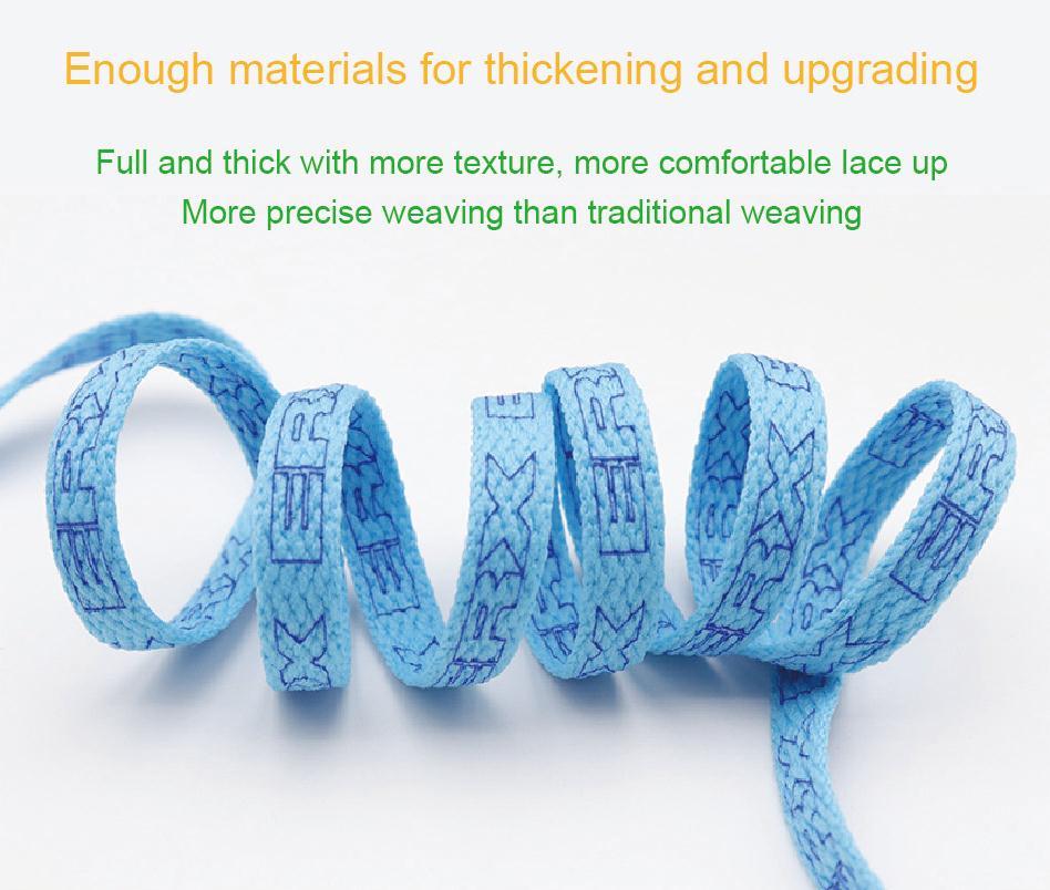 7MM Black-White Blue-Sapphire "ERX" Letter Printing Shoelaces Women Sneaker 2021 Canvas Ropes Flat