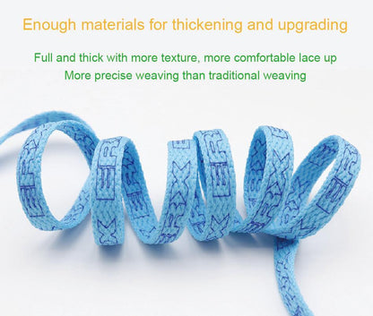 7MM Black-White Blue-Sapphire "ERX" Letter Printing Shoelaces Women Sneaker 2021 Canvas Ropes Flat