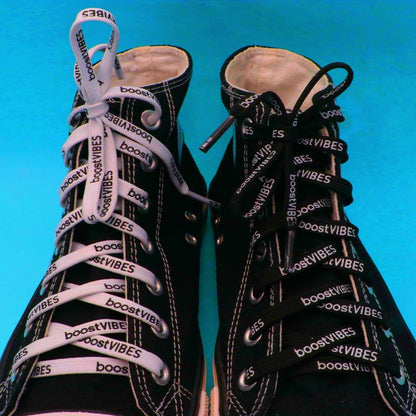 7MM boostVIBES Silk Screen Letter Printing 2021 Trendy Casual Shoelace Luxury Material Consist