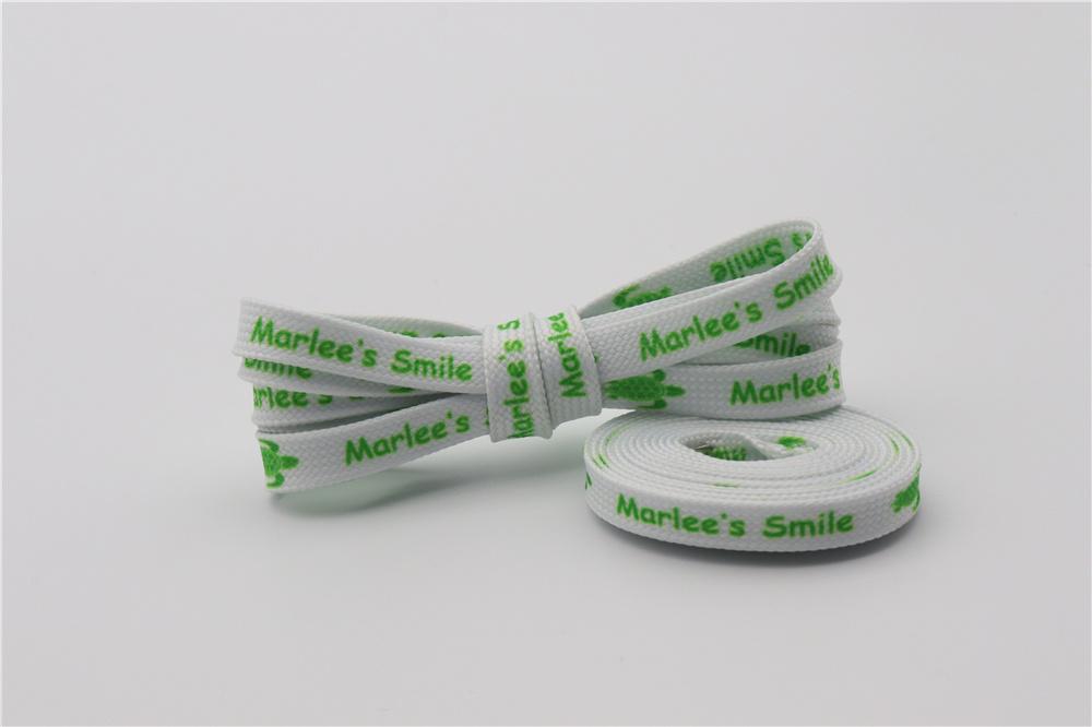 8MM White-Green Turtle Pattern High Quality Shoelace "Marlee's Smile" Letter Printing Rope изи буст
