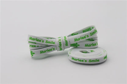 8MM White-Green Turtle Pattern High Quality Shoelace "Marlee's Smile" Letter Printing Rope изи буст
